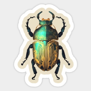 Green Scarab Beetle Sticker